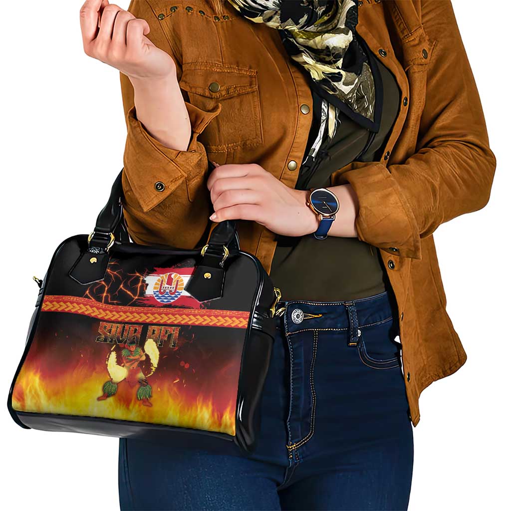 Tahitian Siva Afi Shoulder Handbag Tribal Performers of Tahitian Fire Knife Dancing LT03 - Polynesian Pride