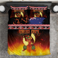 Aotearoa Siva Afi Bedding Set Tribal Performers of Aotearoa Fire Knife Dancing LT03 Black - Polynesian Pride