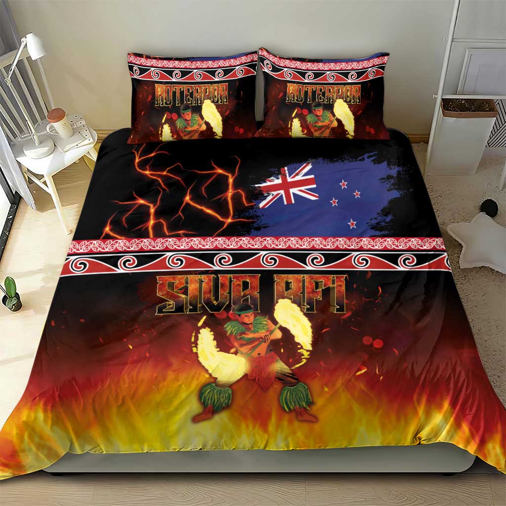 Aotearoa Siva Afi Bedding Set Tribal Performers of Aotearoa Fire Knife Dancing LT03 - Polynesian Pride