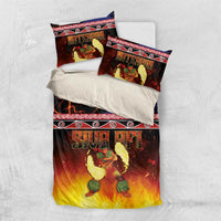 Aotearoa Siva Afi Bedding Set Tribal Performers of Aotearoa Fire Knife Dancing LT03 US Twin 172cm x 218cm Black - Polynesian Pride