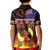 Aotearoa Siva Afi Kid Polo Shirt Tribal Performers of Aotearoa Fire Knife Dancing