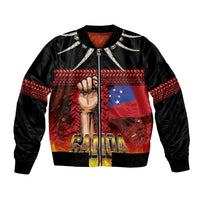 Personalised Samoan Spirit - Samoa Tribal Heritage Bomber Jacket LT03 Unisex Black - Polynesian Pride