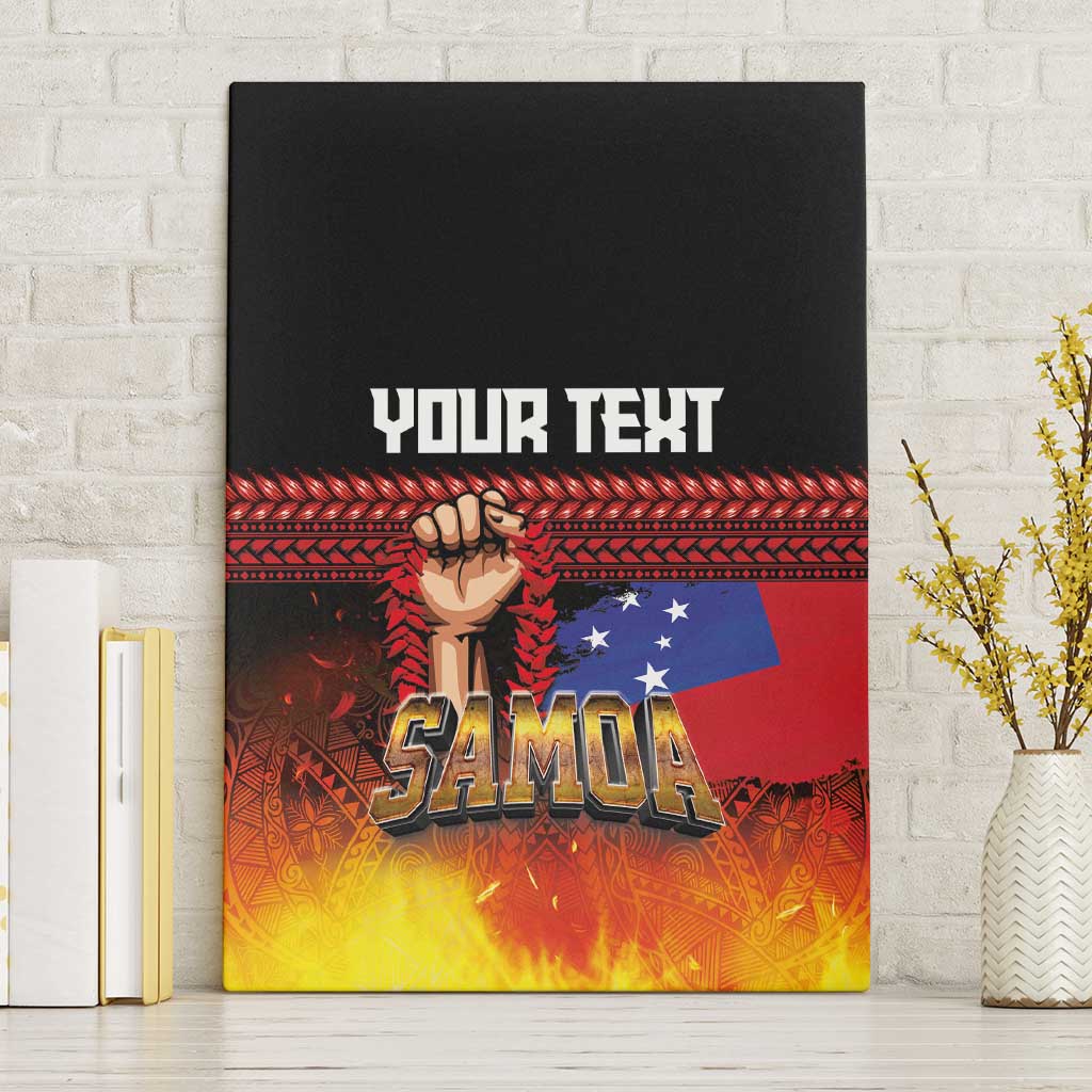 Personalised Samoan Spirit - Samoa Tribal Heritage Canvas Wall Art LT03 Without Frame Black - Polynesian Pride