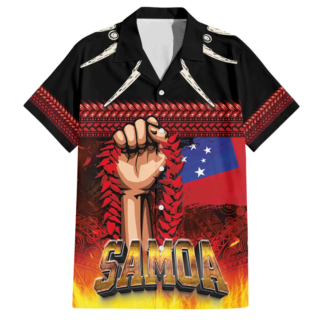 Personalised Samoan Spirit - Samoa Tribal Heritage Hawaiian Shirt LT03 Black - Polynesian Pride