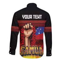 Personalised Samoan Spirit - Samoa Tribal Heritage Long Sleeve Button Shirt LT03 - Polynesian Pride