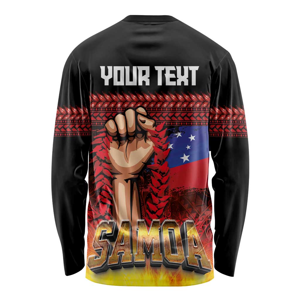 Personalised Samoan Spirit - Samoa Tribal Heritage Long Sleeve Shirt LT03 - Polynesian Pride