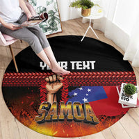 Personalised Samoan Spirit - Samoa Tribal Heritage Round Carpet LT03 - Polynesian Pride