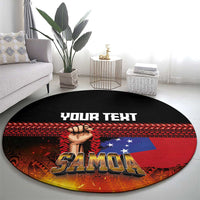 Personalised Samoan Spirit - Samoa Tribal Heritage Round Carpet LT03 - Polynesian Pride