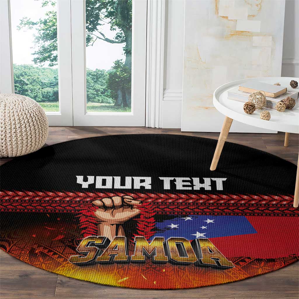 Personalised Samoan Spirit - Samoa Tribal Heritage Round Carpet LT03 - Polynesian Pride