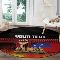 Personalised Samoan Spirit - Samoa Tribal Heritage Round Carpet LT03 - Polynesian Pride
