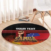 Personalised Samoan Spirit - Samoa Tribal Heritage Round Carpet LT03 - Polynesian Pride