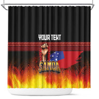 Personalised Samoan Spirit - Samoa Tribal Heritage Shower Curtain LT03 Black - Polynesian Pride