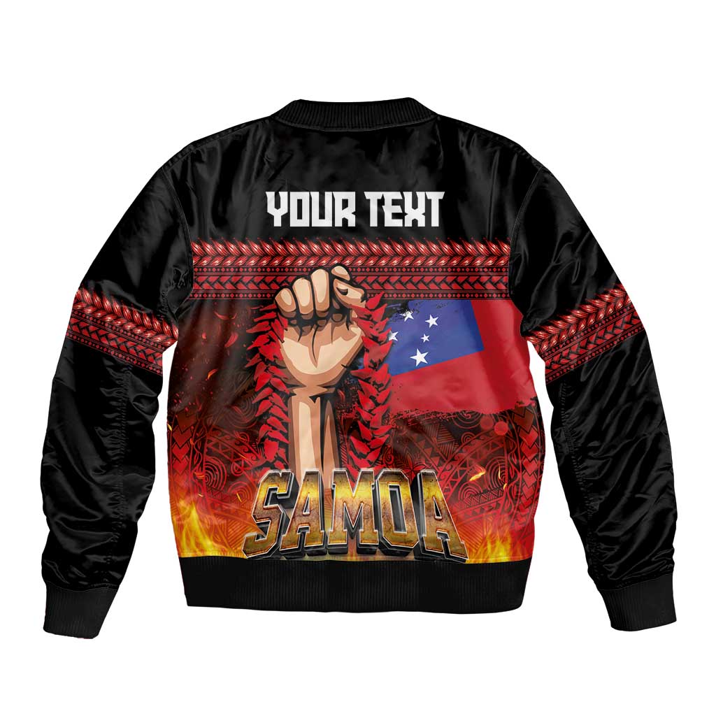 Personalised Samoan Spirit - Samoa Tribal Heritage Sleeve Zip Bomber Jacket LT03 - Polynesian Pride
