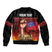 Personalised Samoan Spirit - Samoa Tribal Heritage Sleeve Zip Bomber Jacket LT03 - Polynesian Pride