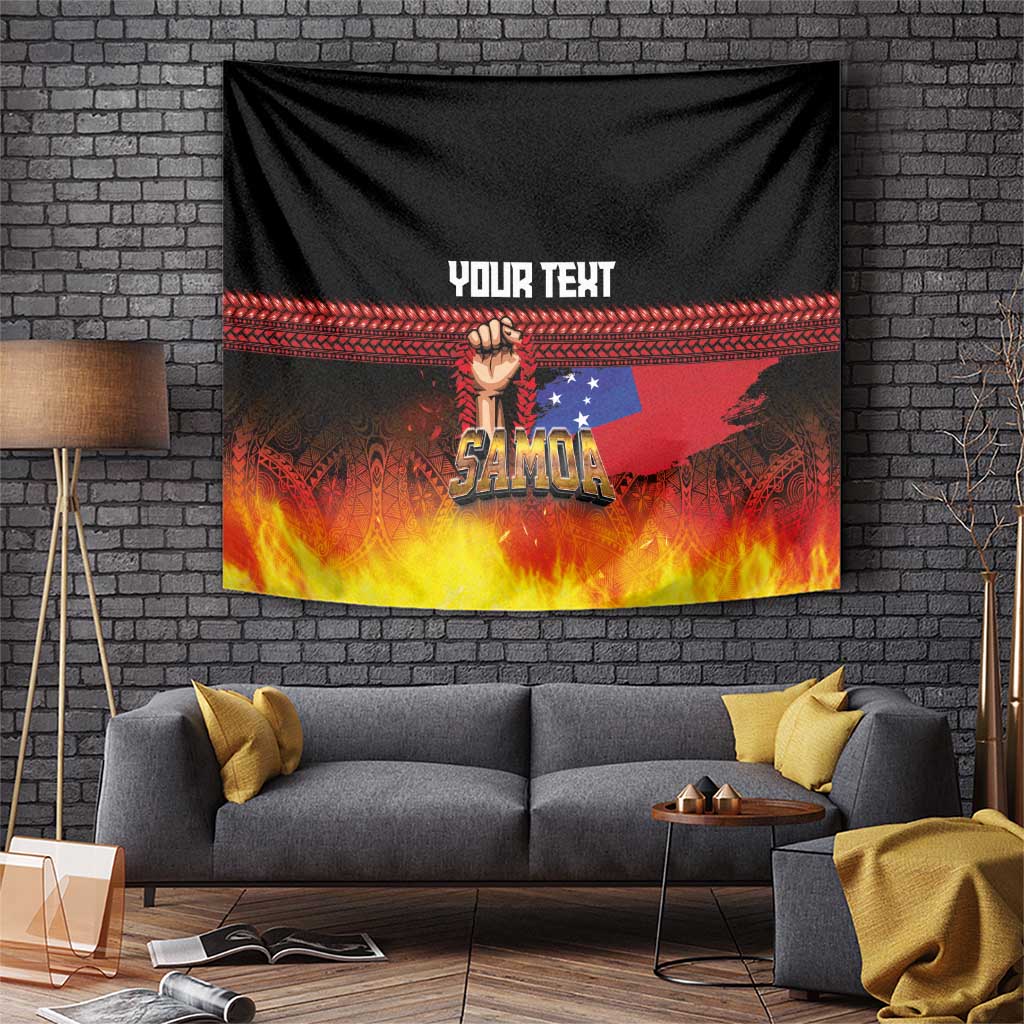 Personalised Samoan Spirit - Samoa Tribal Heritage Tapestry LT03 Black - Polynesian Pride