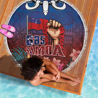 Proud of Samoa Beach Blanket Ula Nifo with Samoa 685 and Hibiscus Tapa Tribal Pattern LT03 - Polynesian Pride