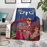 Proud of Samoa Blanket Ula Nifo with Samoa 685 and Hibiscus Tapa Tribal Pattern LT03 - Polynesian Pride