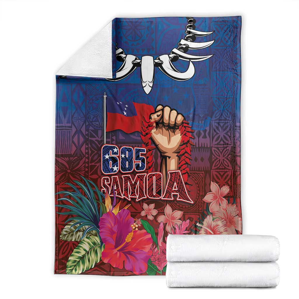 Proud of Samoa Blanket Ula Nifo with Samoa 685 and Hibiscus Tapa Tribal Pattern LT03 - Polynesian Pride