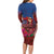 Proud of Samoa Long Sleeve Bodycon Dress Ula Nifo with Samoa 685 and Hibiscus Tapa Tribal Pattern