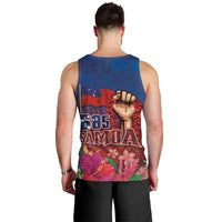 Proud of Samoa Men Tank Top Ula Nifo with Samoa 685 and Hibiscus Tapa Tribal Pattern LT03 - Polynesian Pride