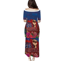 Proud of Samoa Puletasi Ula Nifo with Samoa 685 and Hibiscus Tapa Tribal Pattern LT03 - Polynesian Pride