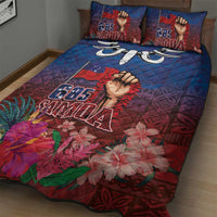 Proud of Samoa Quilt Bed Set Ula Nifo with Samoa 685 and Hibiscus Tapa Tribal Pattern LT03 - Polynesian Pride