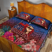 Proud of Samoa Quilt Bed Set Ula Nifo with Samoa 685 and Hibiscus Tapa Tribal Pattern LT03 - Polynesian Pride