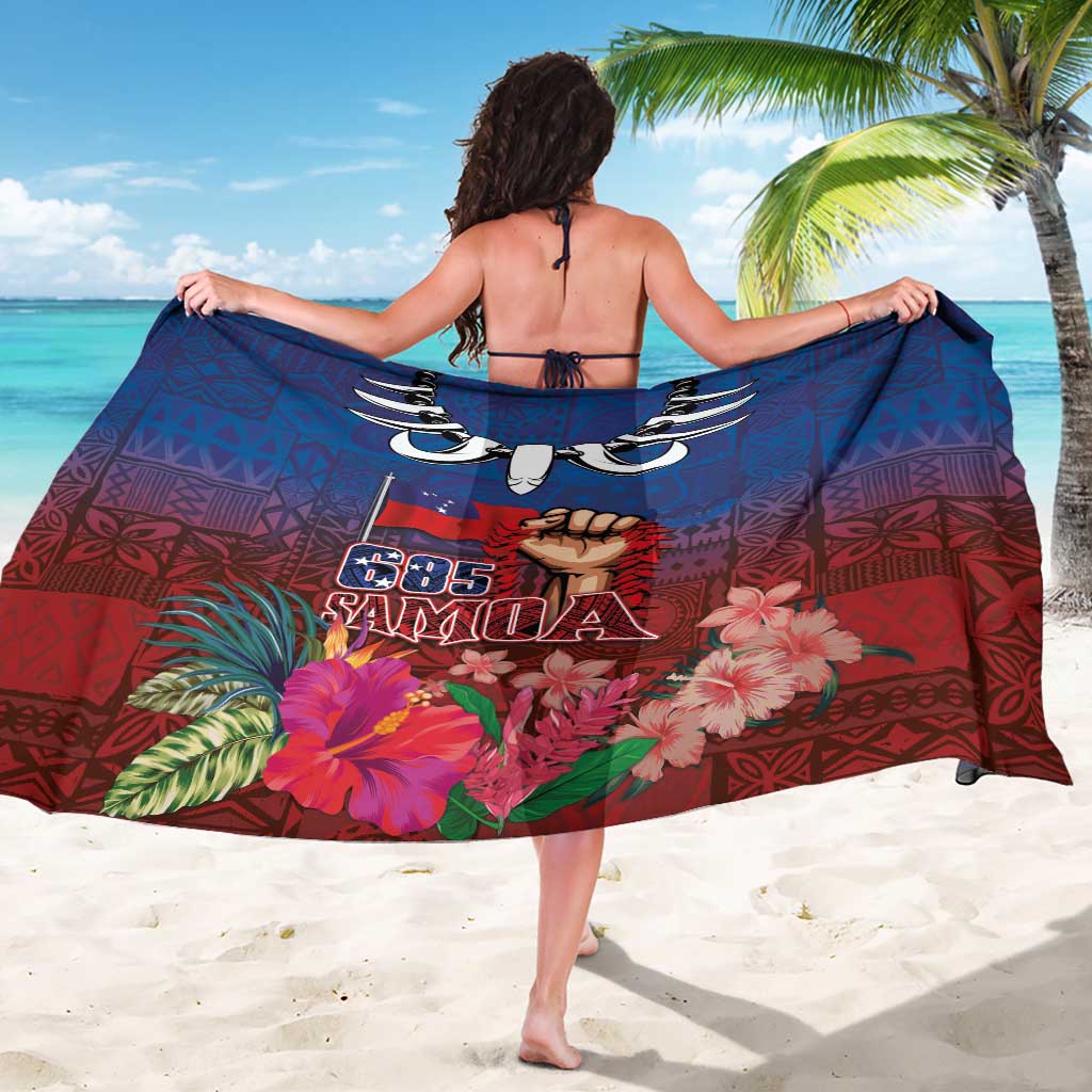 Proud of Samoa Sarong Ula Nifo with Samoa 685 and Hibiscus Tapa Tribal Pattern LT03 - Polynesian Pride