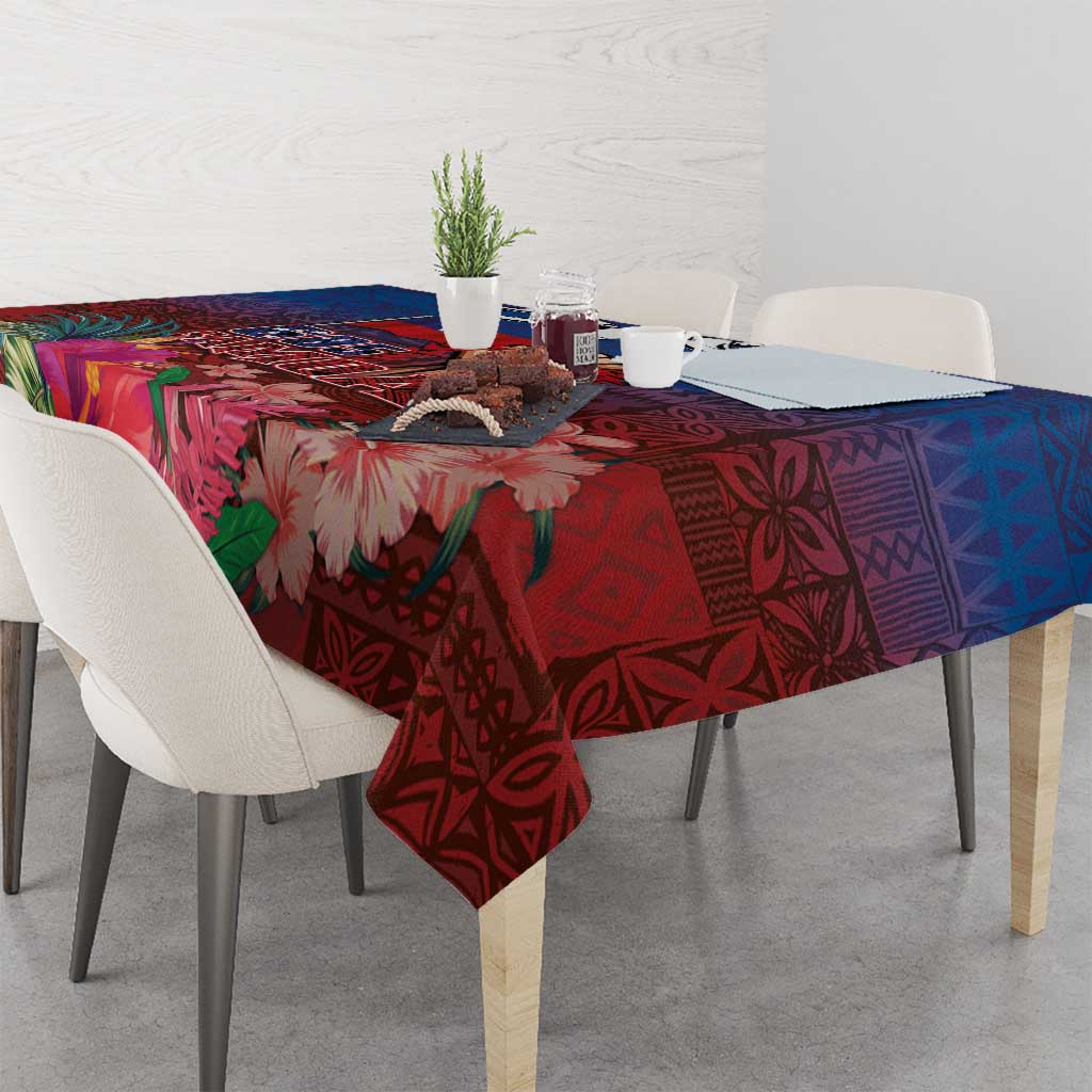 Proud of Samoa Tablecloth Ula Nifo with Samoa 685 and Hibiscus Tapa Tribal Pattern LT03 - Polynesian Pride