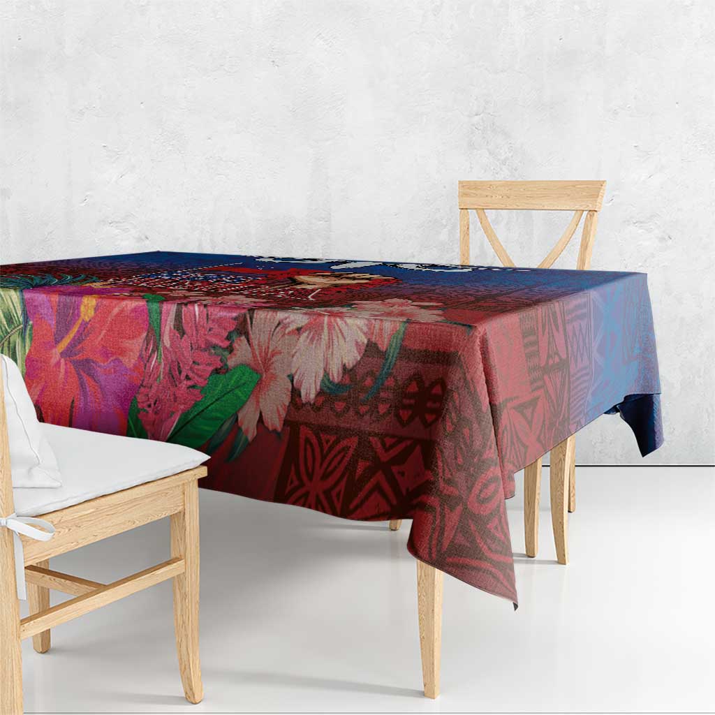 Proud of Samoa Tablecloth Ula Nifo with Samoa 685 and Hibiscus Tapa Tribal Pattern LT03 - Polynesian Pride