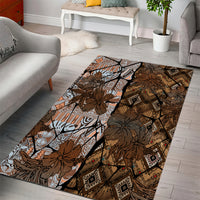 Fiji Masi Tapa Tribal Area Rug Old Hibiscus Vintage Style LT03 - Polynesian Pride