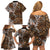 Fiji Masi Tapa Tribal Family Matching Off Shoulder Short Dress and Hawaiian Shirt Old Hibiscus Vintage Style LT03 - Polynesian Pride