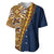 Samoan Siapo Baseball Jersey Tatau Pattern Half Style LT03 Yellow - Polynesian Pride