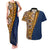 Samoan Siapo Couples Matching Tank Maxi Dress and Hawaiian Shirt Tatau Pattern Half Style LT03 Yellow - Polynesian Pride