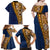 Samoan Siapo Family Matching Off Shoulder Maxi Dress and Hawaiian Shirt Tatau Pattern Half Style LT03 - Polynesian Pride