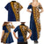 Samoan Siapo Family Matching Summer Maxi Dress and Hawaiian Shirt Tatau Pattern Half Style LT03 - Polynesian Pride