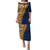 Samoan Siapo Puletasi Tatau Pattern Half Style LT03 Long Dress Yellow - Polynesian Pride