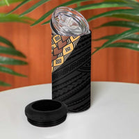 Samoan Siapo 4 in 1 Can Cooler Tumbler Tatau Pattern Half Style Retro Mode LT03 - Polynesian Pride