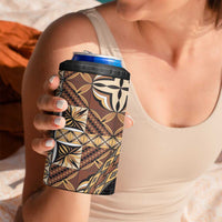 Samoan Siapo 4 in 1 Can Cooler Tumbler Tatau Pattern Half Style Retro Mode LT03 - Polynesian Pride