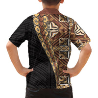 Samoan Siapo Kid Hawaiian Shirt Tatau Pattern Half Style Retro Mode LT03 - Polynesian Pride