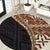 Samoan Siapo Round Carpet Tatau Pattern Half Style Retro Mode LT03 Brown - Polynesian Pride