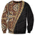 Samoan Siapo Sweatshirt Tatau Pattern Half Style Retro Mode LT03 Unisex Brown - Polynesian Pride