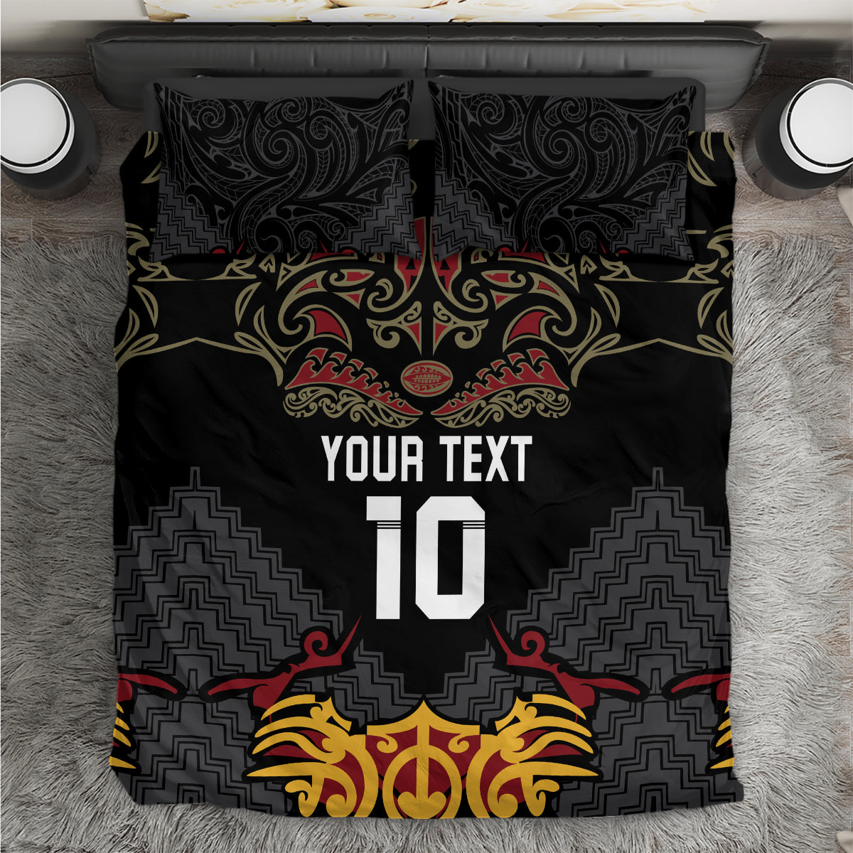Custom New Zealand Rugby Bedding Set Black Fern Maori Tribal Pattern LT03 Black - Polynesian Pride