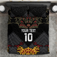 Custom New Zealand Rugby Bedding Set Black Fern Maori Tribal Pattern LT03 Black - Polynesian Pride
