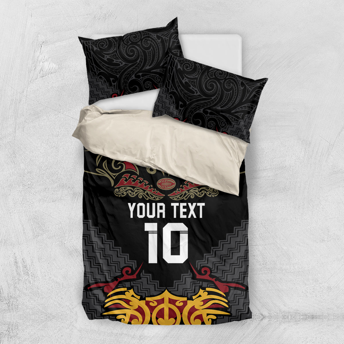Custom New Zealand Rugby Bedding Set Black Fern Maori Tribal Pattern LT03 US Twin 172cm x 218cm Black - Polynesian Pride