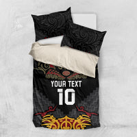 Custom New Zealand Rugby Bedding Set Black Fern Maori Tribal Pattern LT03 US Twin 172cm x 218cm Black - Polynesian Pride