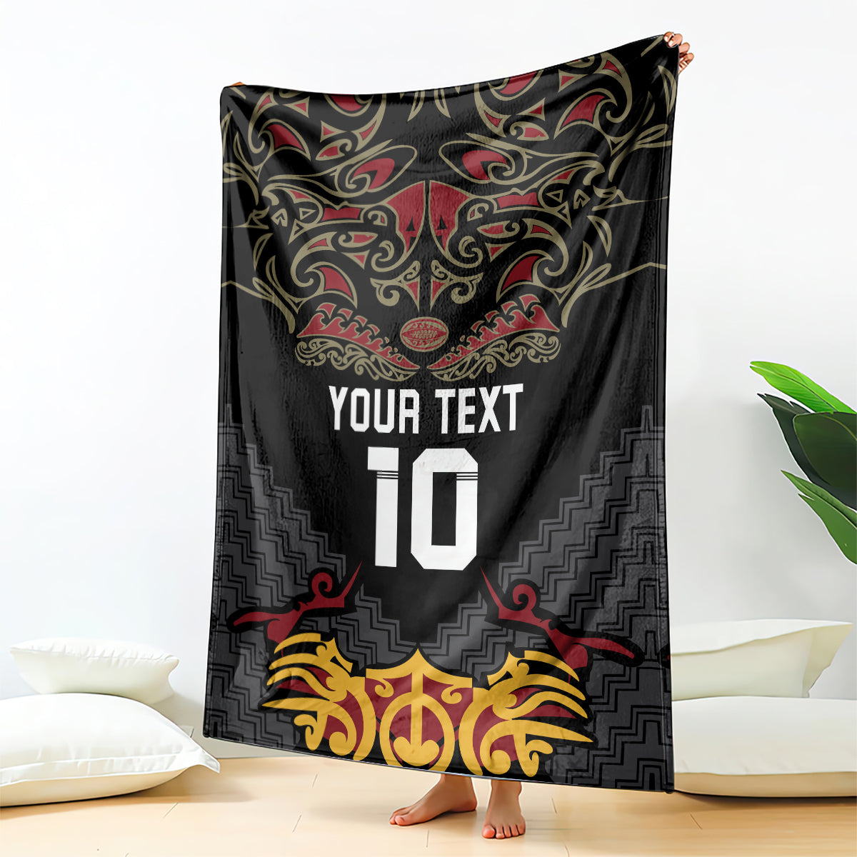 Custom New Zealand Rugby Blanket Black Fern Maori Tribal Pattern LT03 - Polynesian Pride