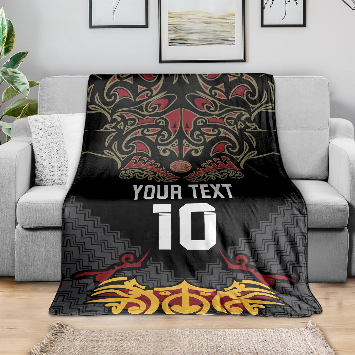 Custom New Zealand Rugby Blanket Black Fern Maori Tribal Pattern LT03 - Polynesian Pride