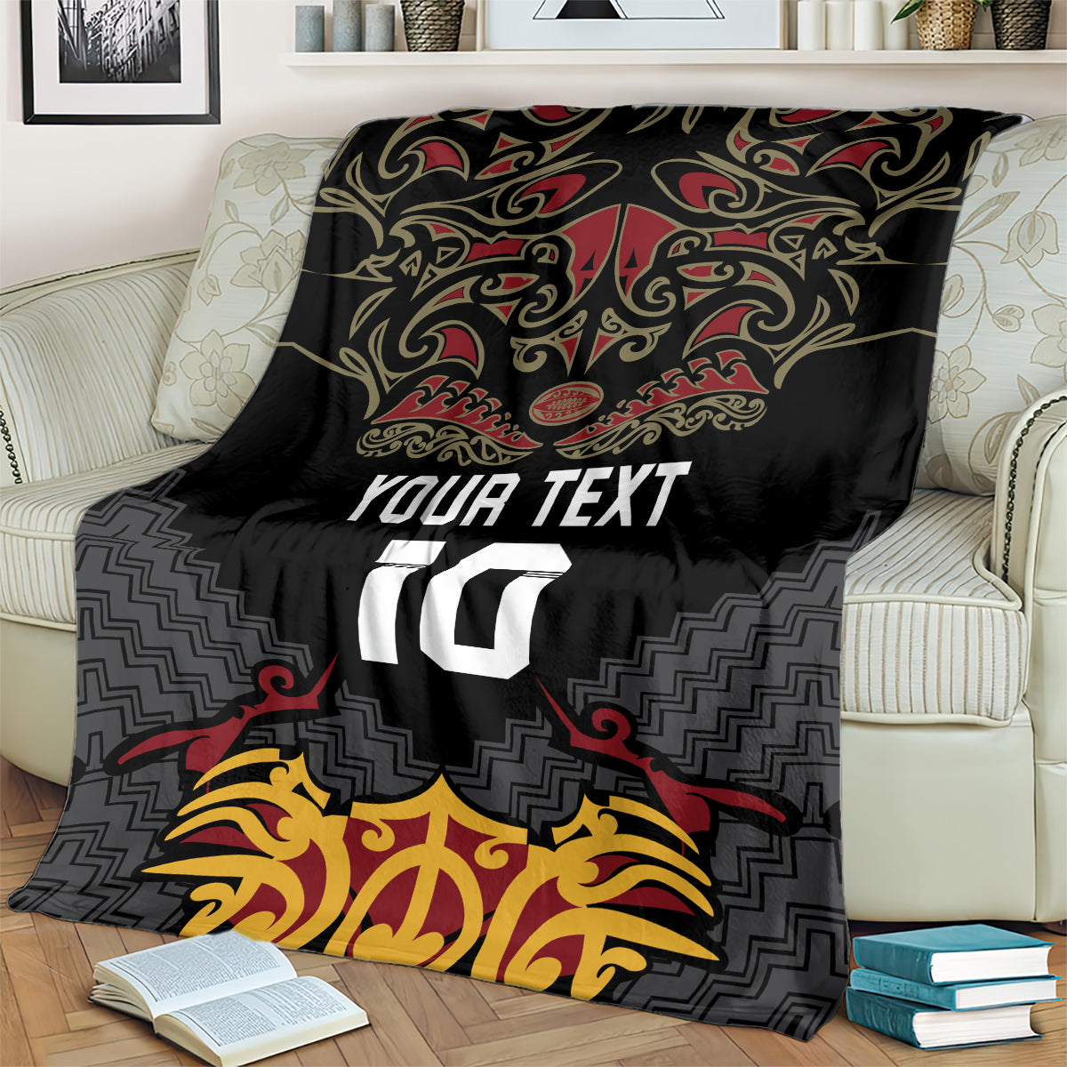 Custom New Zealand Rugby Blanket Black Fern Maori Tribal Pattern LT03 - Polynesian Pride
