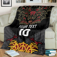 Custom New Zealand Rugby Blanket Black Fern Maori Tribal Pattern LT03 - Polynesian Pride